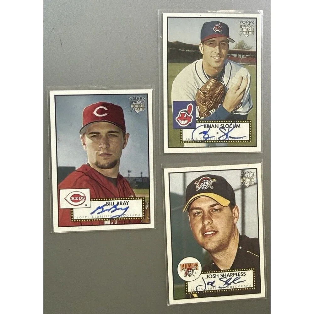 2006 Topps 52 Rookie Auto Lot Of 3 Bray Slocum Sharpless Certified Autographs RC